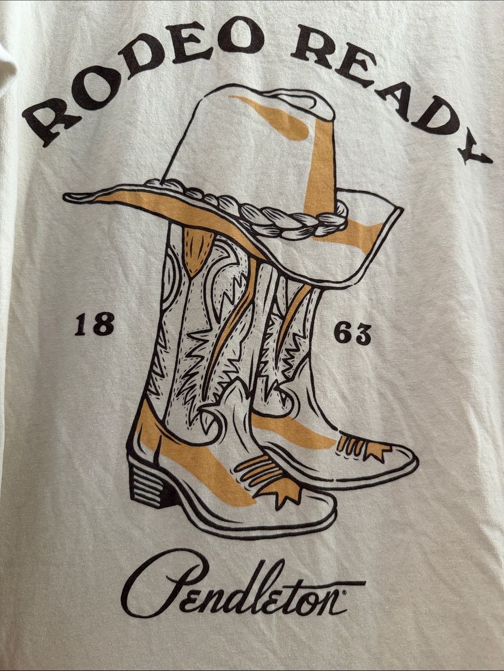 Pendleton Women’s 'Rodeo Ready' Graphic Tee in Light Beige and Mustard
